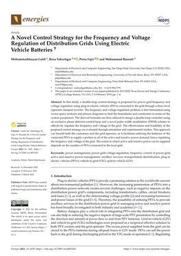 A Novel Control Strategy for the Frequency and Voltage Regulation of Distribution Grids Using Electric Vehicle Batteries †