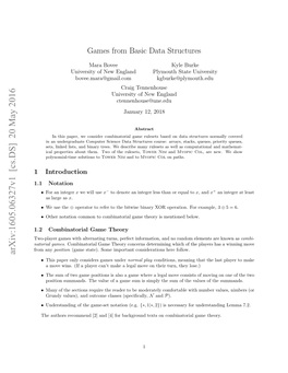 Games from Basic Data Structures