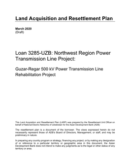 Land Acquisition and Resettlement Plan