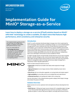 Implementation Guide for Minio Storage-As-A-Service