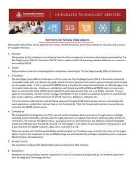 SDCOE Removable Media Procedure