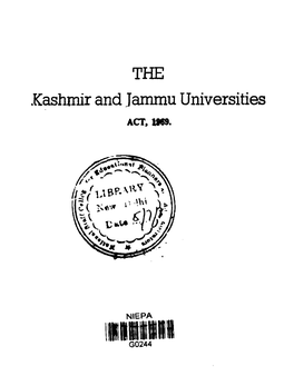 THE .Kashmir and Jammu Universities ACT, U69