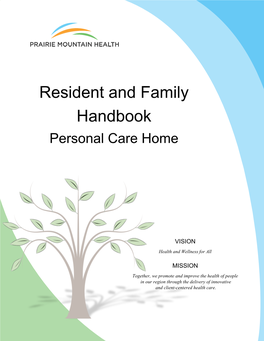 Resident and Family Handbook Personal Care Home