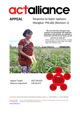 APPEAL Response to Super Typhoon Mangkut- PHL181 (Revision 1)