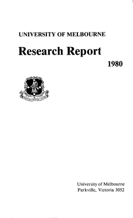 Research Reports: (1980)