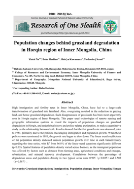 Population Changes Behind Grassland Degradation in Horqin Region of Inner Mongolia, China