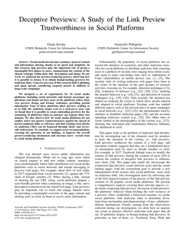 Deceptive Previews: a Study of the Link Preview Trustworthiness in Social Platforms