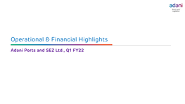 Operational & Financial Highlights