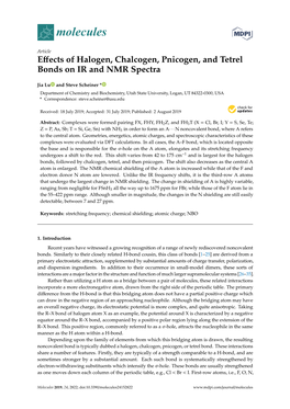 Effects of Halogen, Chalcogen, Pnicogen, and Tetrel Bonds on IR and NMR Spectra