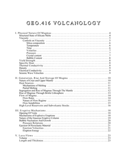 Geo.416 Volcanologyvolcanology