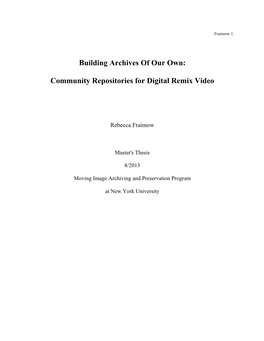 Community Repositories for Digital Remix Video