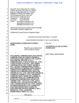 Dependable Component Supply Corp. V. Panasonic Corp