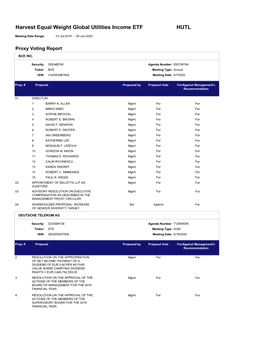 HUTL Harvest Equal Weight Global Utilities Income