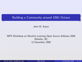 Building a Community Around GNU Octave