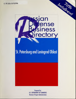 Russian Defense Business Directory : St. Petersburg