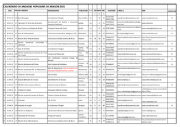 Calendario De Andadas Populares De Aragon 2021