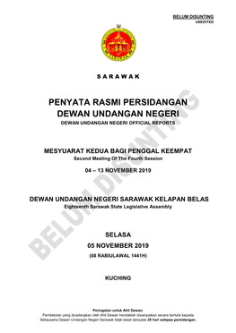 Penyata Rasmi Persidangan Dewan Undangan Negeri Dewan Undangan Negeri Official Reports