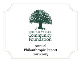 Annual Philanthropic Report 2012-2013