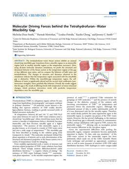 Molecular Driving Forces Behind the Tetrahydrofuran−Water Miscibility