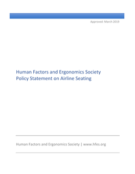 HFES Statement Airline Seating Policy