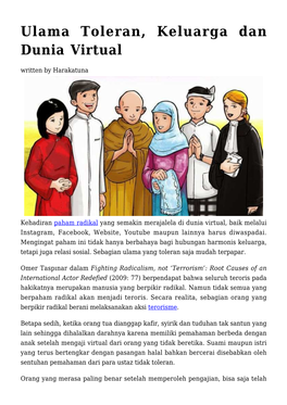 Ulama Toleran, Keluarga Dan Dunia Virtual Written by Harakatuna