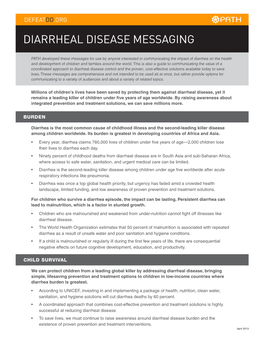 Diarrheal Disease Messaging