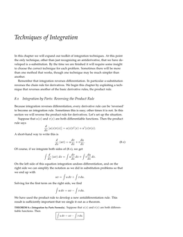 Techniques of Integration