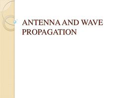 ANTENNA and WAVE PROPAGATION Critical Frequency