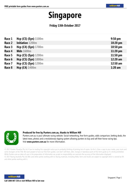 Singapore Printable Form Guide