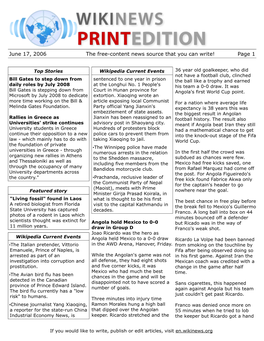 June 17, 2006 the Free-Content News Source That You Can Write! Page 1