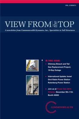 View from the Top a Newsletter from Commonwealth Dynamics, Inc., Specialists in Tall Structures