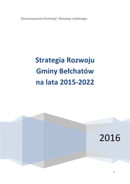 Strategia Rozwoju Gminy Bełchatów Na Lata 2015-2022