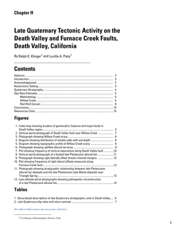 Late Quaternary Tectonic Activity on the Death Valley and Furnace Creek Faults, Death Valley, California