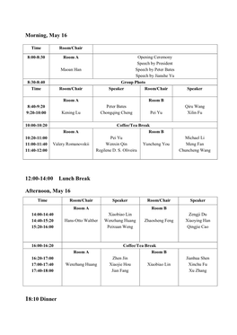 Program and Abstract of Talks