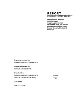 Urban Land Stability Hazards for Kamo, Maunu, Onerahi, Otaika And