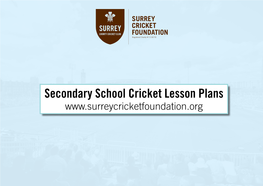 Secondary School Cricket Lesson Plans HOMEWORK