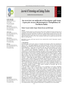 An Overview on Outbreak of Eucalyptus Gall Wasp, Leptocybe