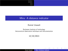Mira: a Distance Indicator