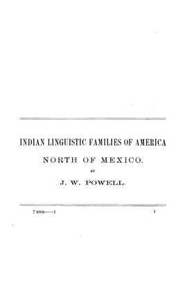 Indian Linguistic Families of America