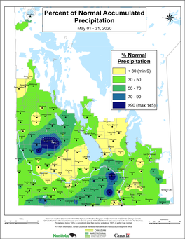 Percent of Normal Accumulated Precipitation ® May 01 - 31, 2020