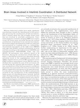 Brain Areas Involved in Interlimb Coordination: a Distributed Network