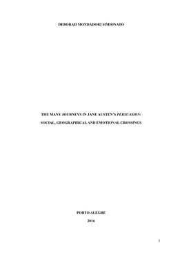 1 Deborah Mondadori Simionato the Many Journeys in Jane Austen's Persuasion