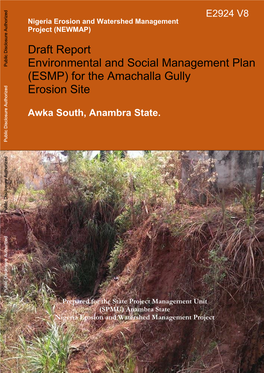 (ESMP) for the Amachalla Gully Erosion Site