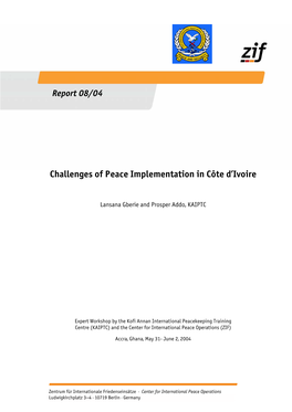 Challenges of Peace Implementation in Côte D'ivoire