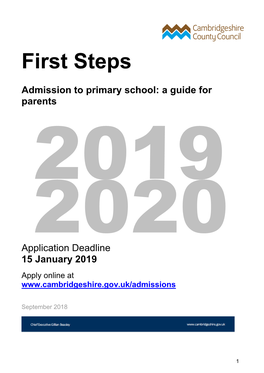 First Steps Admission to Primary School