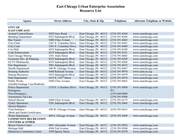 Extensive East Chicago and Northwest Indiana Resource List (PDF)