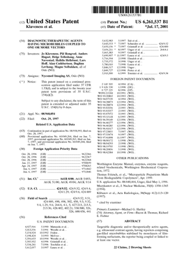 (12) United States Patent (10) Patent No.: US 6,261,537 B1 Klaveness Et Al