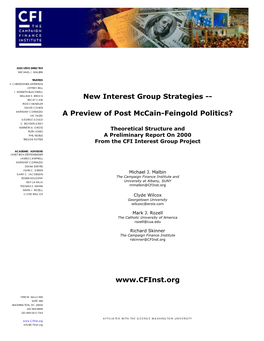 New Interest Group Strategies -- A