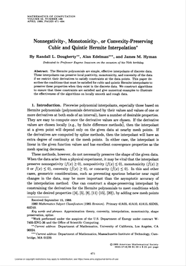 Nonnegativity-, Monotonicity-, Or Convexity-Preserving Cubic and Quintic Hermite Interpolation*