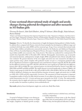 Cross-Sectional Observational Study of Nipple and Areola Changes During